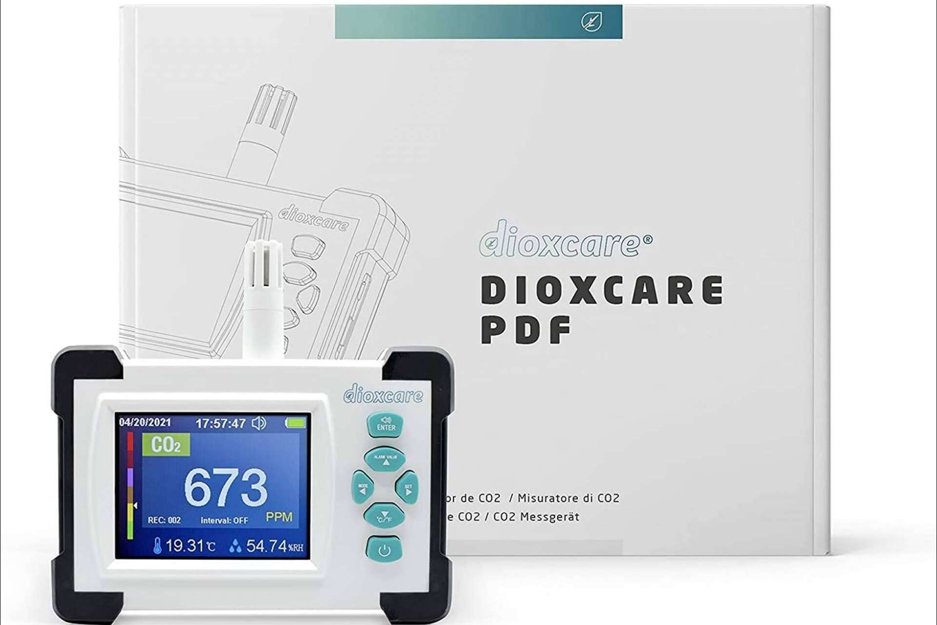 ¿Cuál es la función del medidor detector de CO2 DIOXCARE de Protect Soiart Distribución?