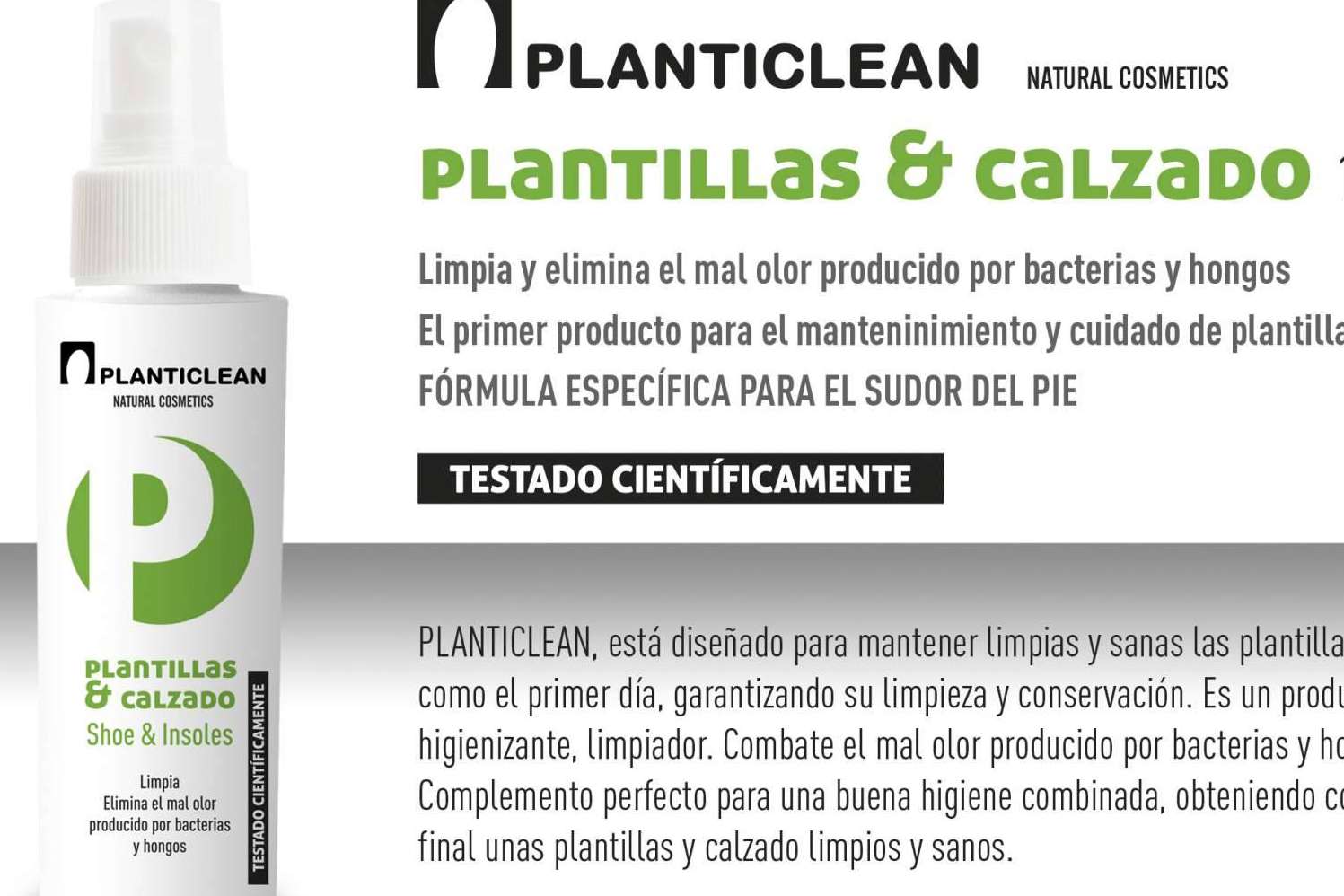 Mantenimiento y cuidado de plantillas y calzado con PLANTICLEAN 100 ml