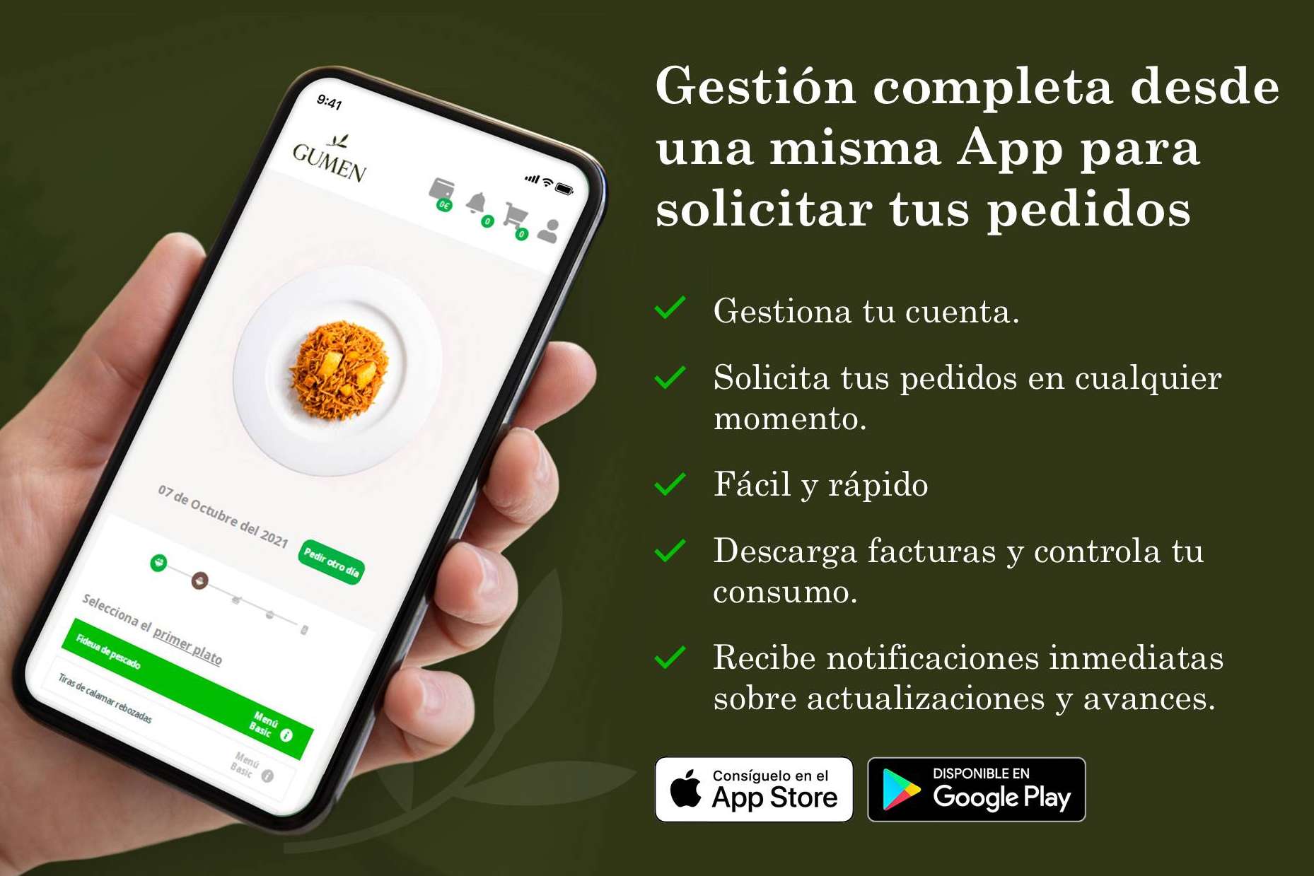Gumen permite llevar una alimentación saludable y una dieta equilibrada en el día a día