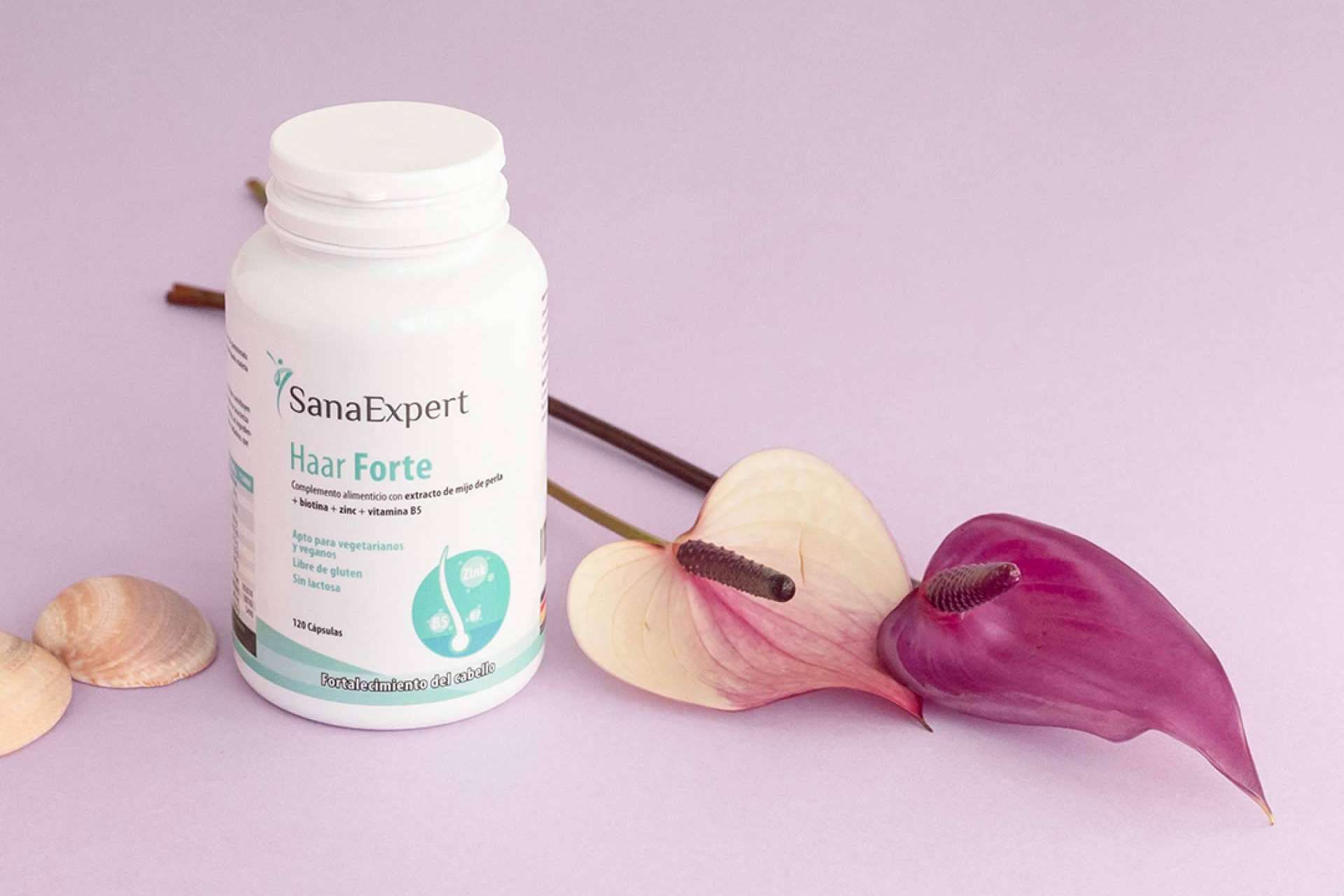 Contrarrestar la caída del pelo y fortalecerlo con Haar Forte, un complemento alimenticio natural de SanaExpert