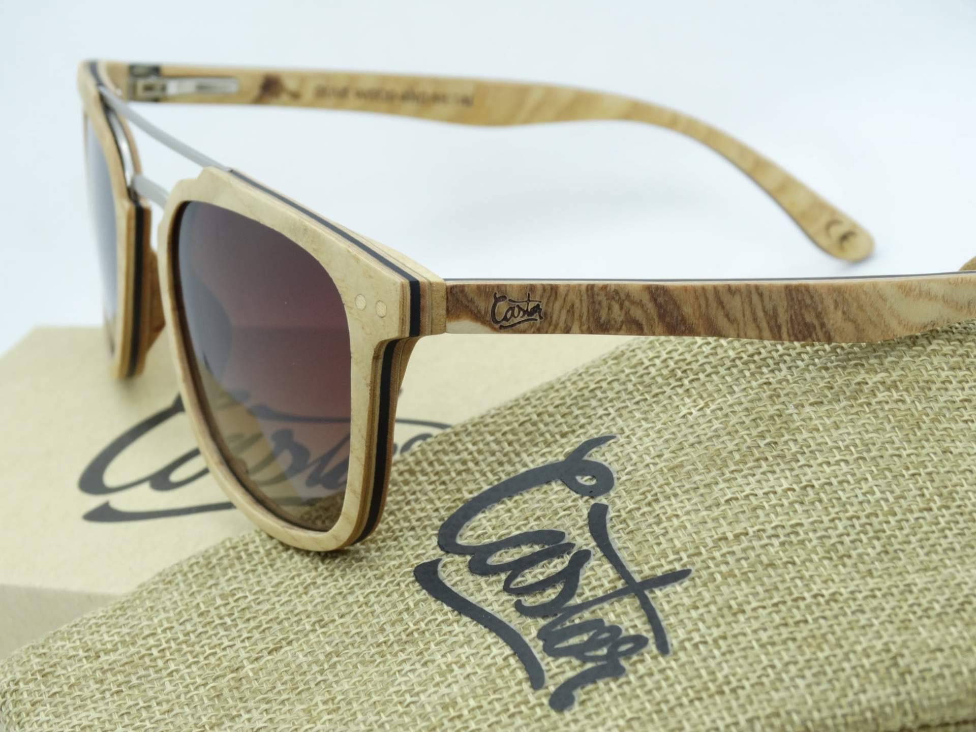 Gafas de madera de olivo fabricadas por Castor Sunglasses