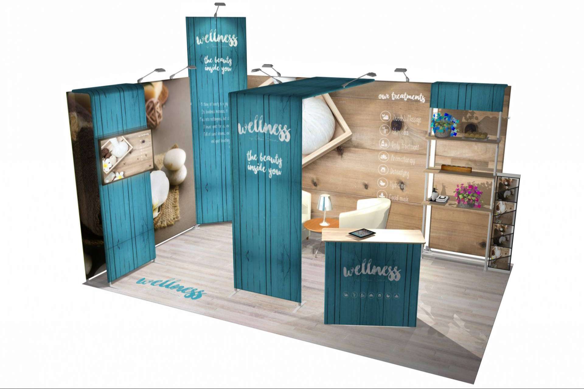 Olika Stands dispone de displays personalizables para eventos en el exterior