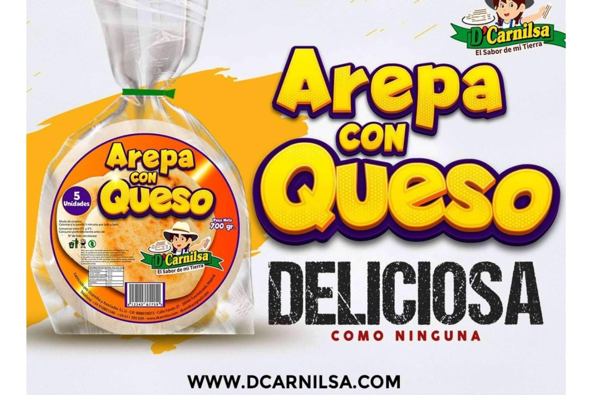 La auténtica arepa de queso colombiana, comercializada por D’Carnilsa