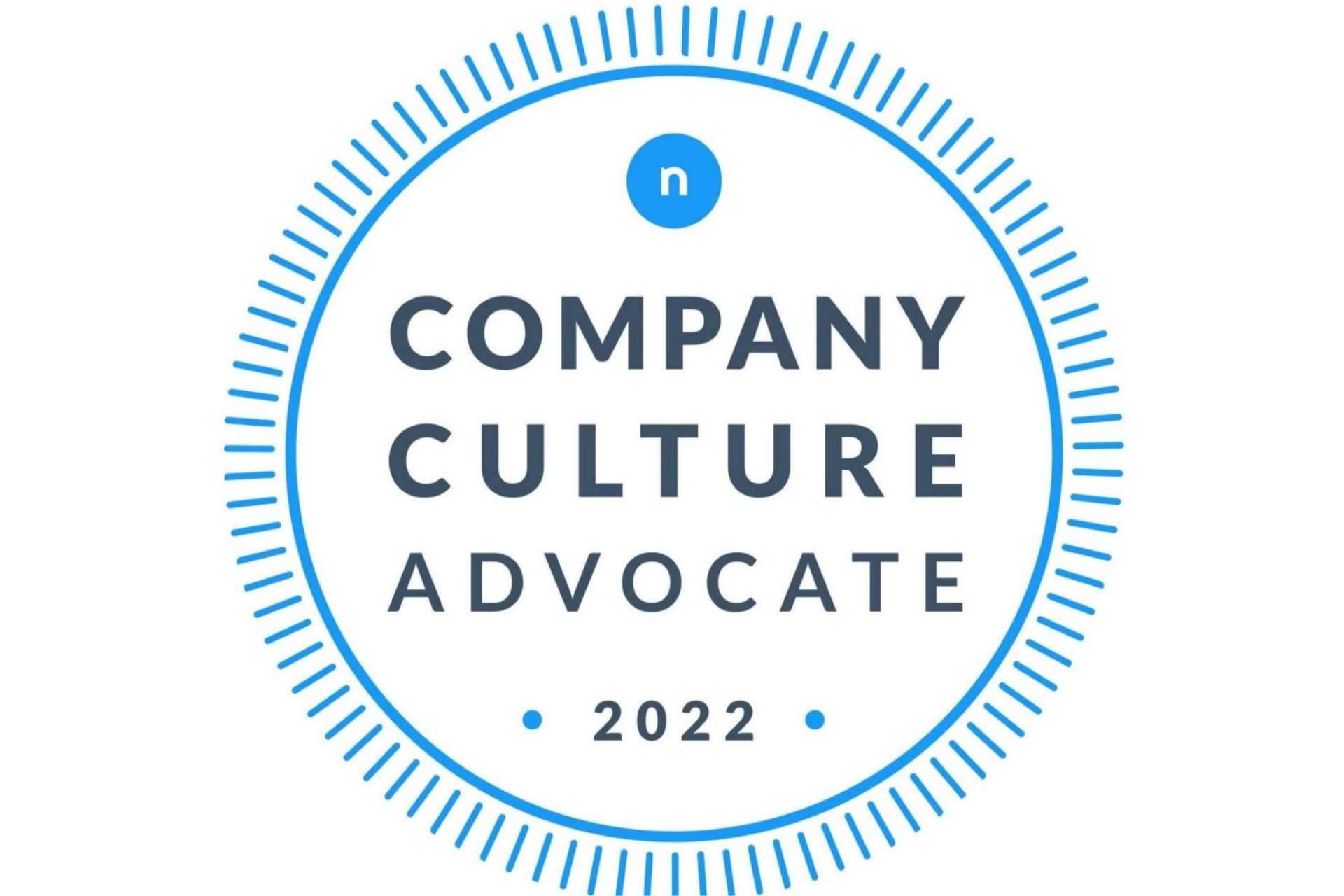 La insignia de reconocimiento de Nailted que da visibilidad sobre la buena cultura de empresa, Company Culture Advocate