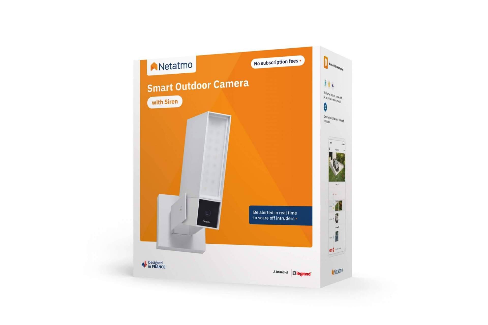 Nueva Cámara Exterior Inteligente con Sirena blanca disponible en Netatmo