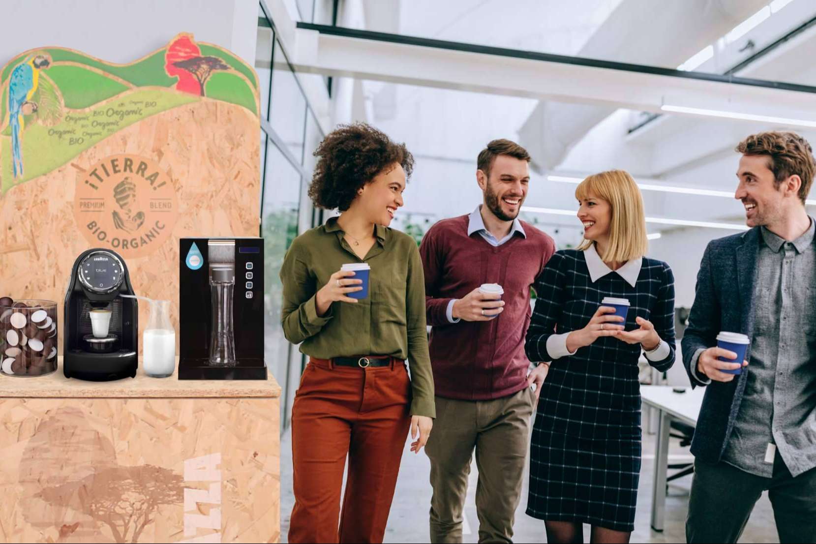 Café italiano de primera calidad para oficinas con el servicio de Espressa