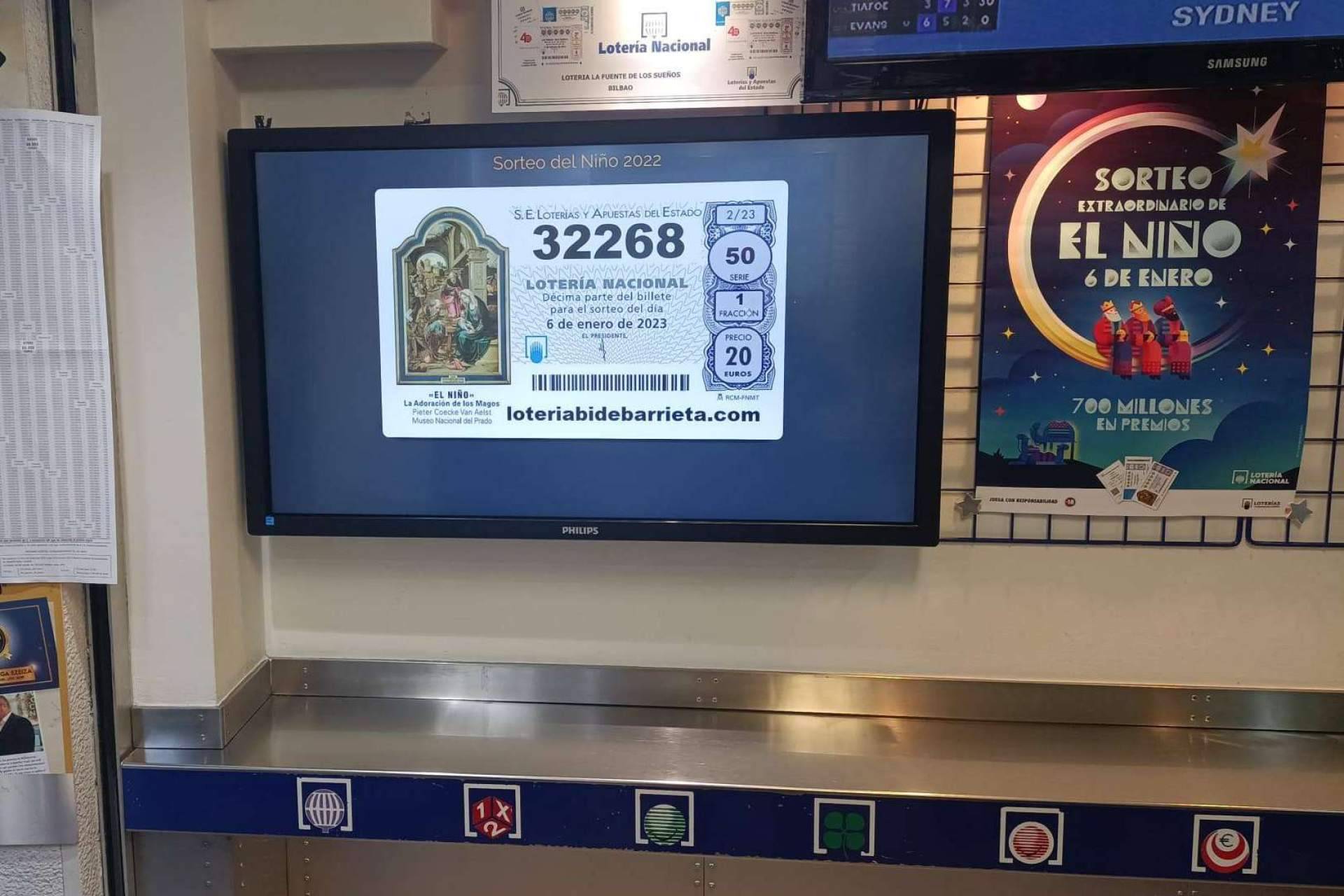 Lotería Bidebarrieta a punto de colocar de nuevo el cartel de 'no hay billetes para el sorteo del Niño'