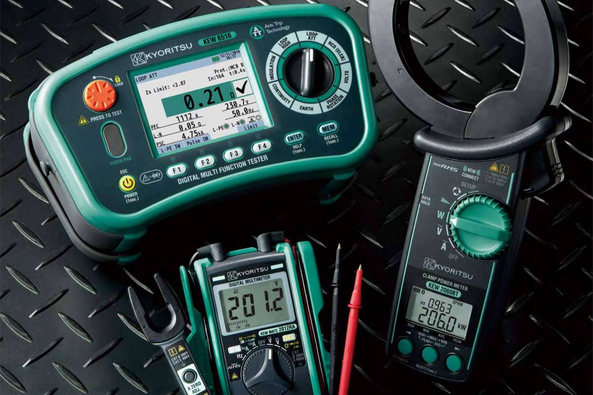 Los diferentes modelos de las pinzas amperimétricas Kyoritsu, disponibles en Guijarro Hermanos
