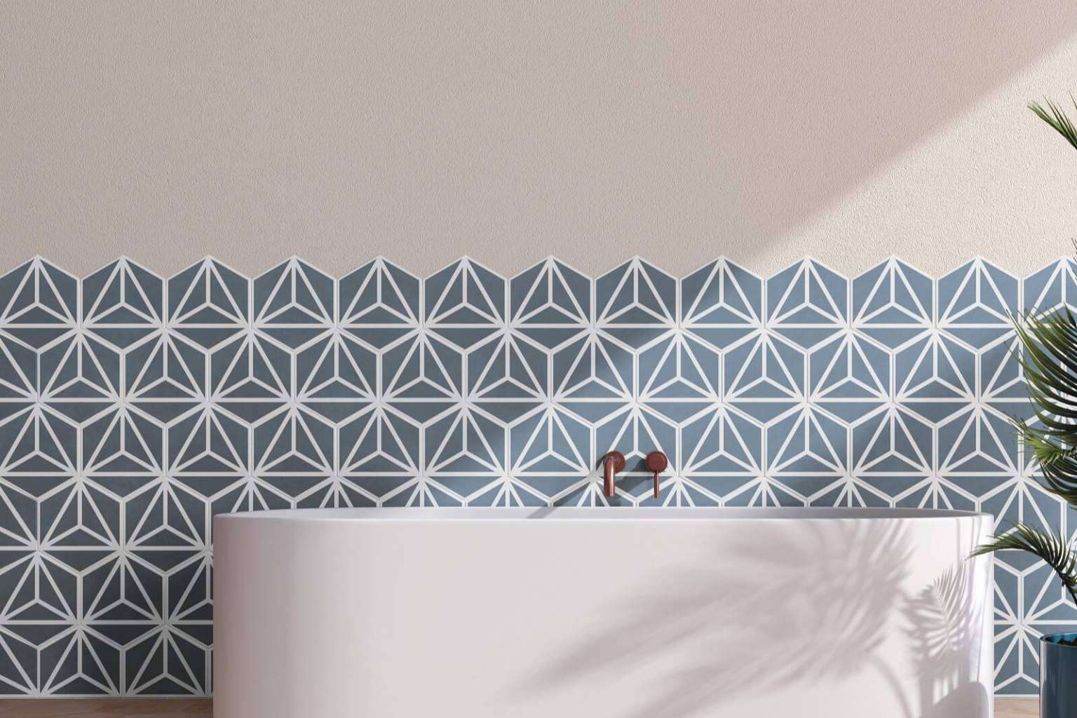 Baños pequeños con los azulejos de Duritti Cerámica