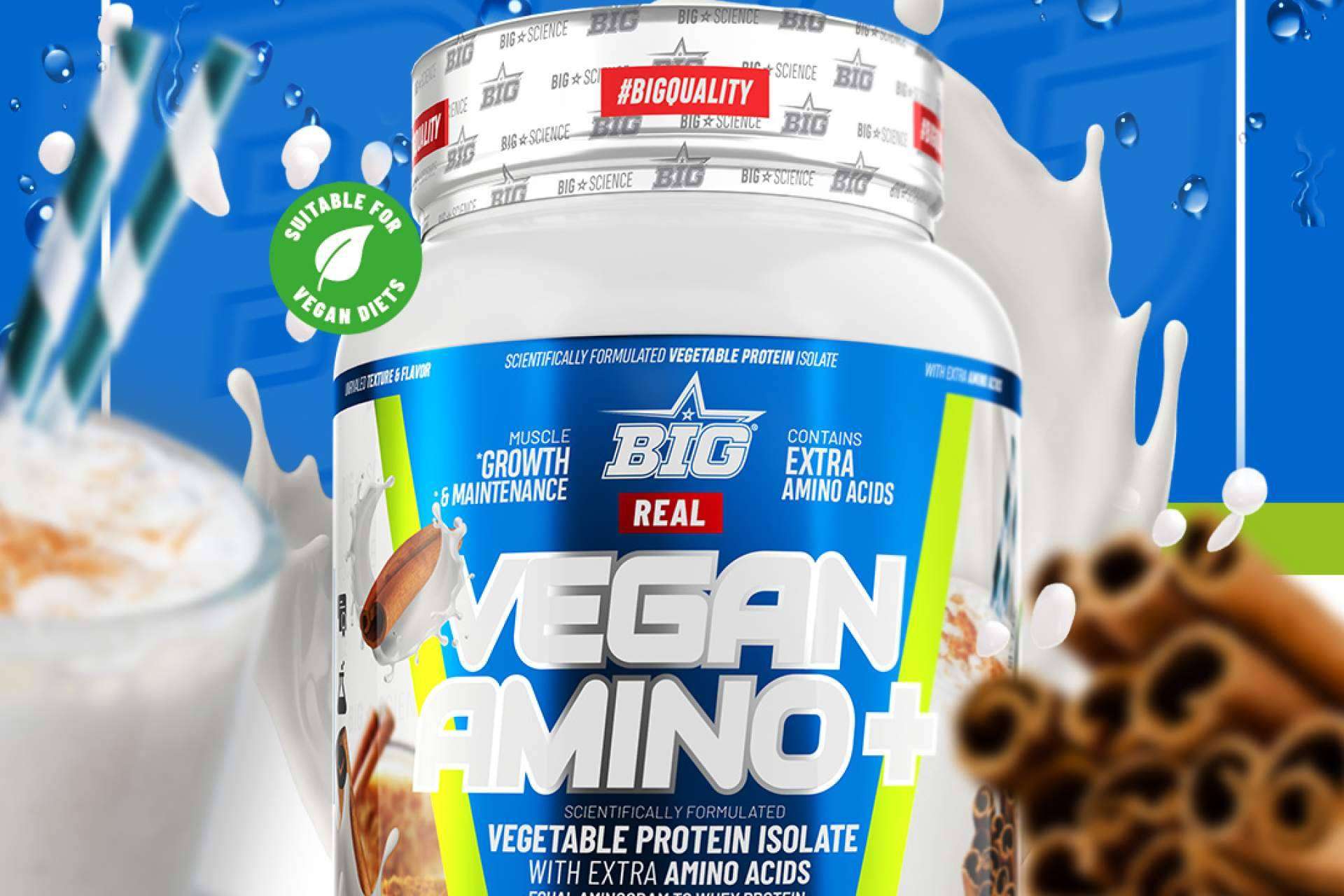 Las características de Real Vegan Amino Plus producido por BIGscience