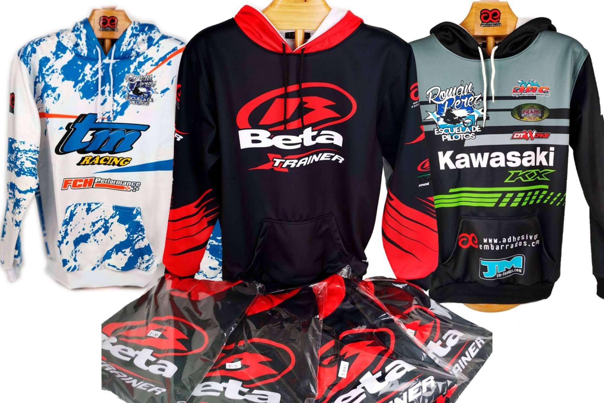 Diseños de sudaderas personalizadas para moto disponibles en ADHESIVOSEMBARRADOS