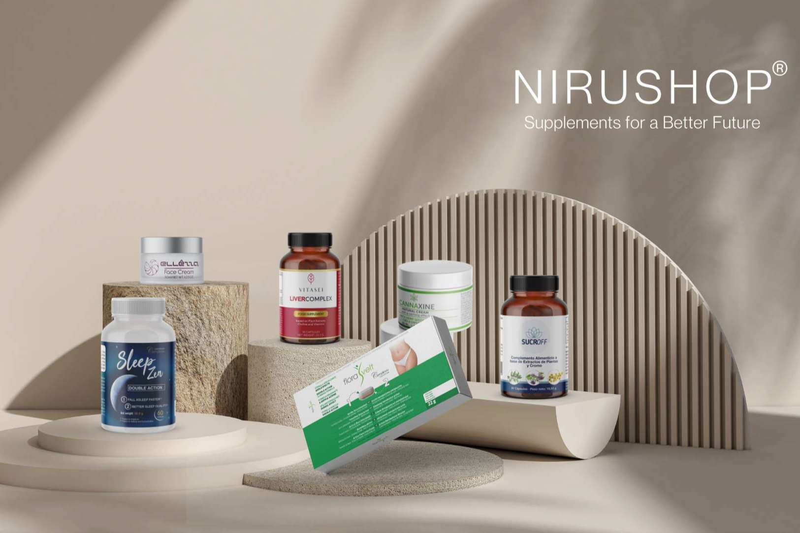 Suplementos alimenticios de NIRUSHOP con ingredientes 100 % naturales