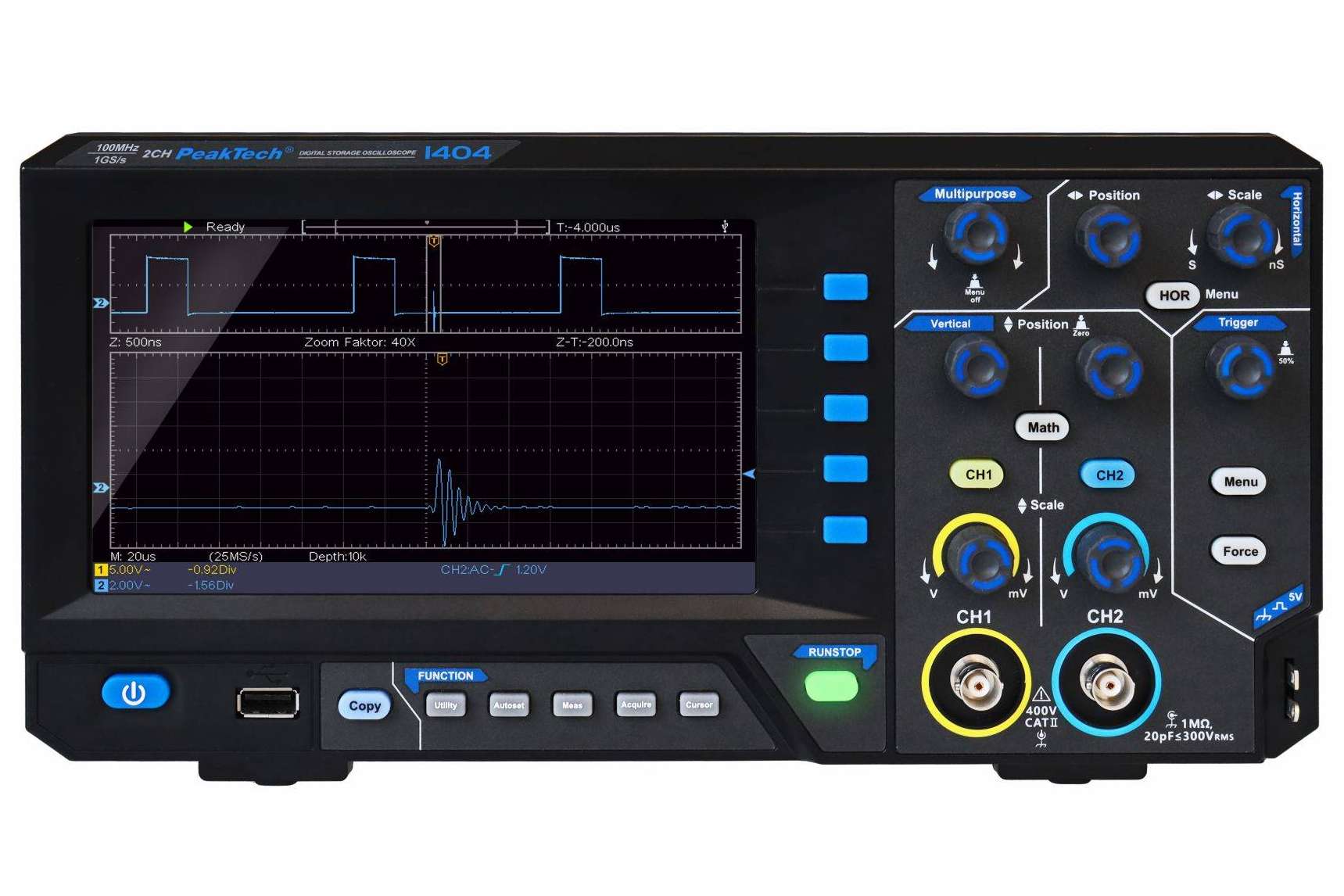 PeakTech es un fabricante alemán de equipos de medida eléctricos y para laboratorio electrónico, como el osciloscopio digital