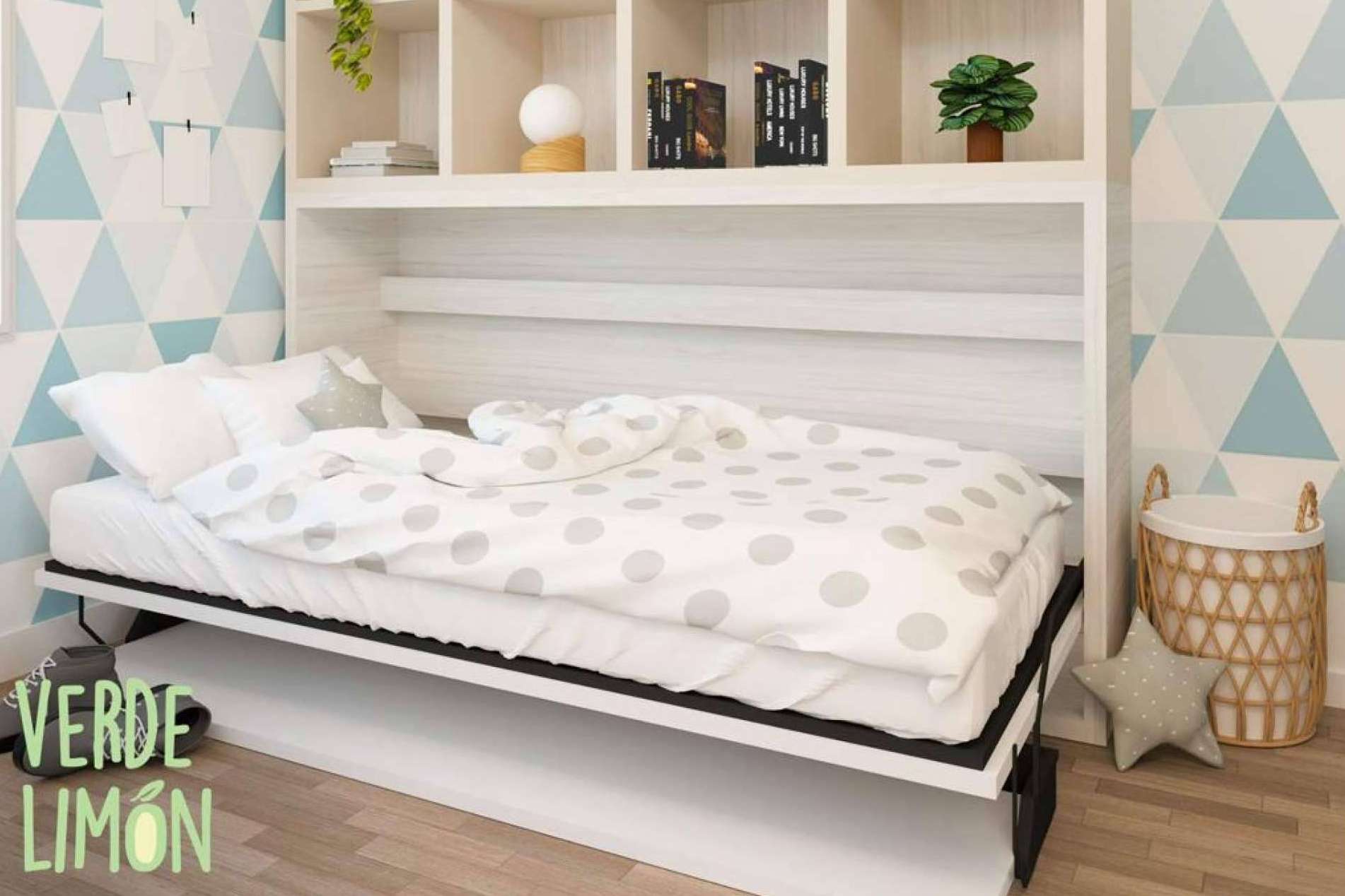 Camas abatibles de Verde Limón Muebles para habitaciones juveniles con poco espacio