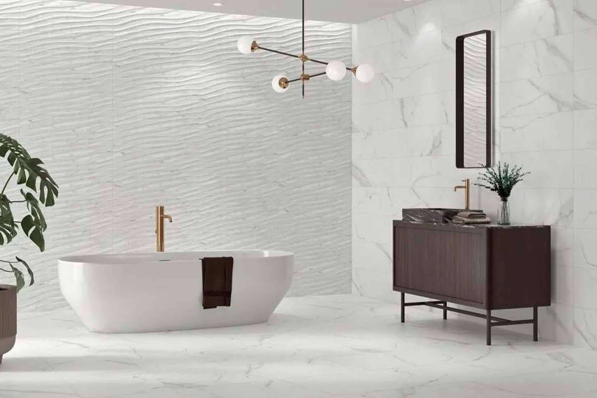 La clave para un espacio funcional y deslumbrante es el uso de azulejos para baño