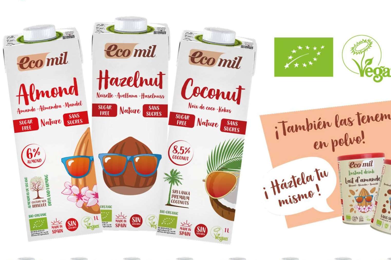 Bebidas vegetales sin azúcares para cuidar de la salud y del planeta, EcoMil