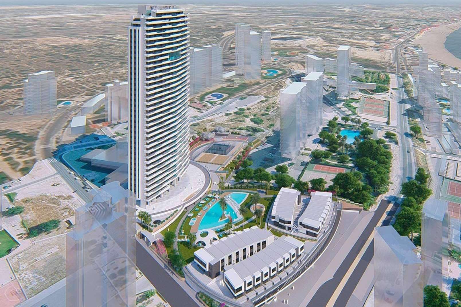 Conocer el residencial de apartamentos de obra nueva de VAQUERO&WORKGROUPS Viviendas situado en Benidorm