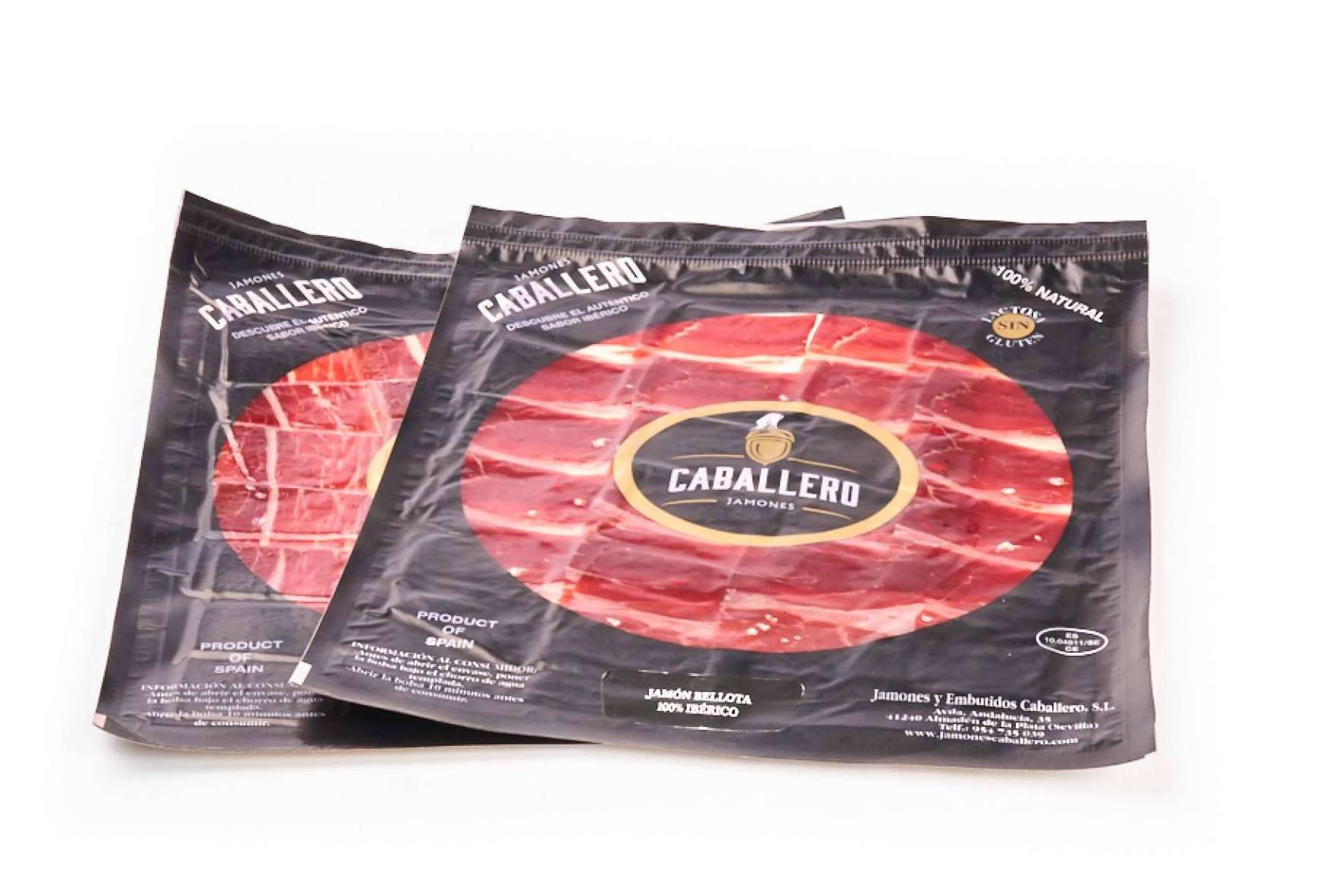 Auténtico jamón de bellota 100 % ibérico, en Jamones Caballero
