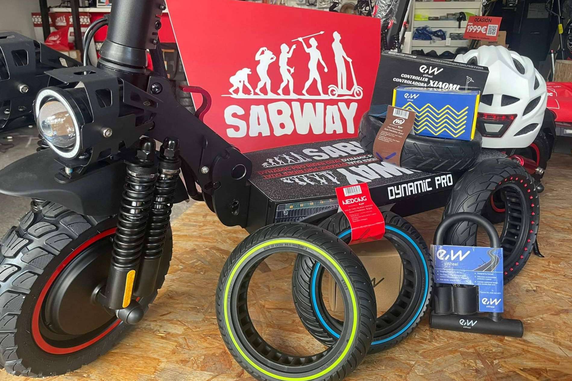 SABWAY y Ewheel en Colaboración para ofrecer los mejores recambios y accesorios para patinetes eléctricos en España.