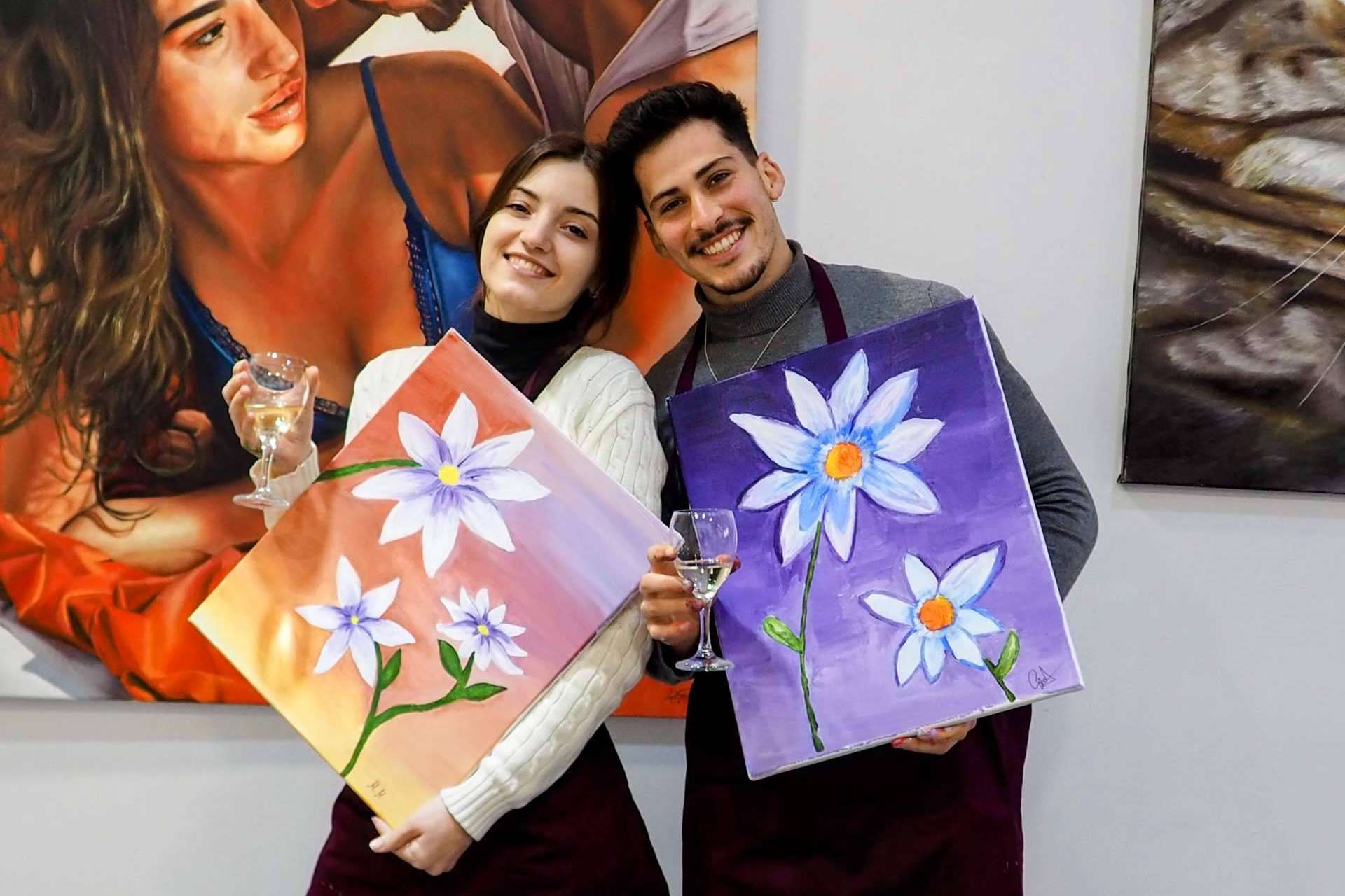 Disfrutar de la experiencia de vino y pintura en Barcelona con Art&Wine